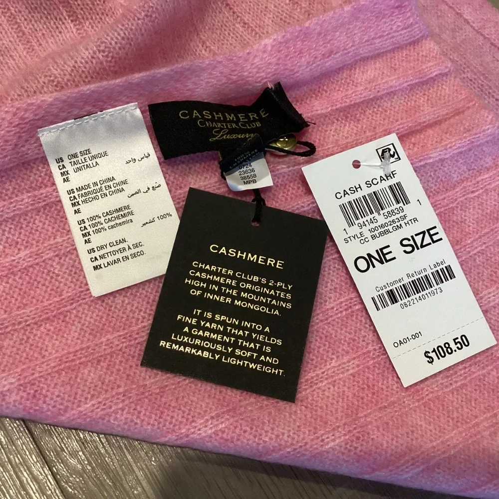 Charter Club Ribbed 100% Cashmere Scarf